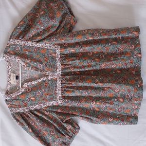 Universal Thread Boho Blouse, Cotton-Linen, Sz 12, NWOT